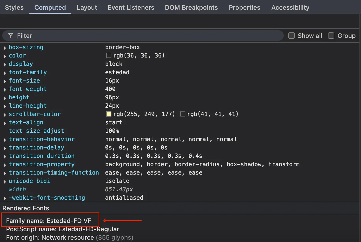 نمونه Variable Font روی فونت های سایت