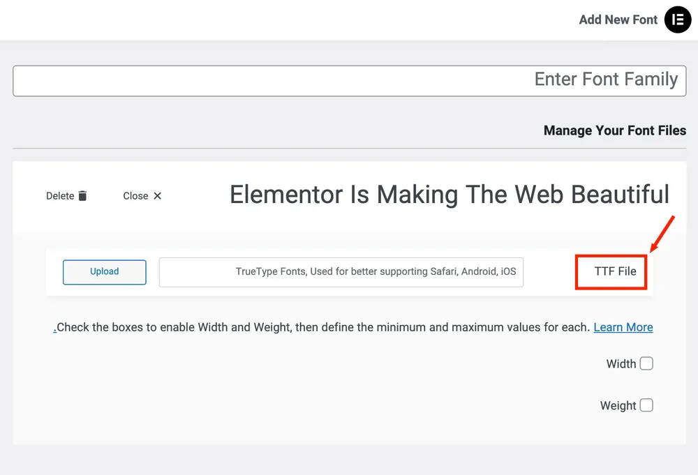 تعریف فونت در المنتور - مشکلات رایج مثل فونت متغیر